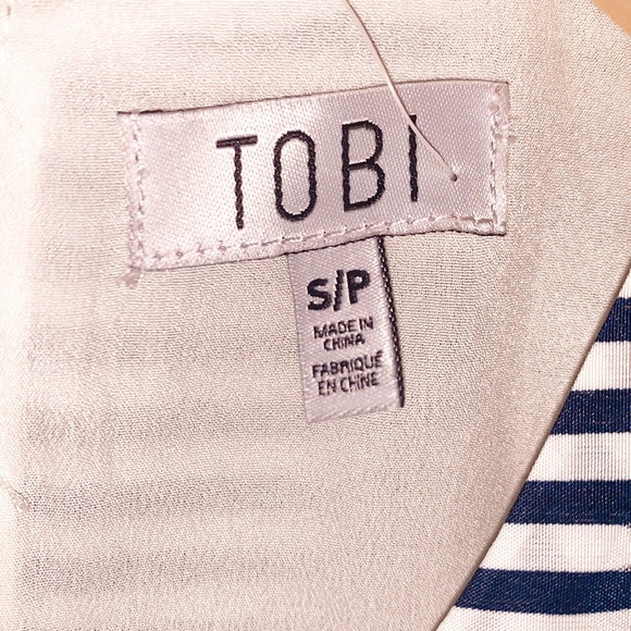 Tobi Navy & White Striped Crop Top - Picture 5 of 6